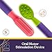 Special Supplies Buzz Buddy Oral Motor Stimulation Kit with 6 Soft Textured Interchangeable Heads, Calm Sensory Needs, Support Speech, and Stimulate Self Feeding, Gentle Vibrations (Purple)