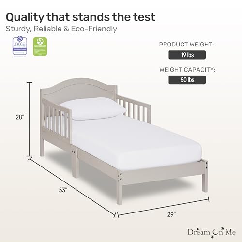 Image of Dream On Me Sydney Toddler Bed in Metallic Gold Dust, Greenguard Gold Certified, JPMA Certified, Low To Floor Design, Non-Toxic Finish, Safety Rails, Made Of Pinewood