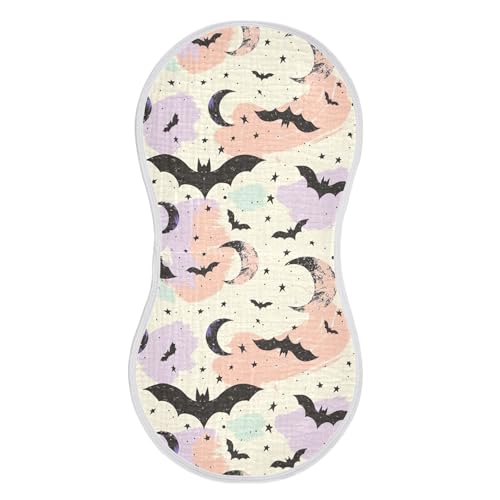 xigua Colored Bats Baby Burp Cloths for Newborn Boys and Girls 4 Pack, Soft & Absorbent Cotton Baby Burp Cloth, Baby Washcloths, Newborn Towel, Burp Rags