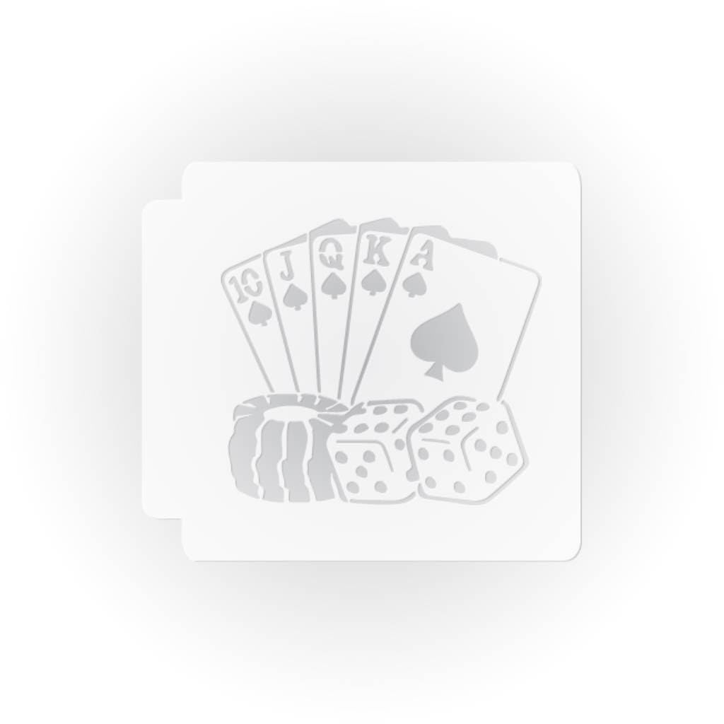 Generic Gambling Playing Cards 783-I625 Stencil (3 inch), White