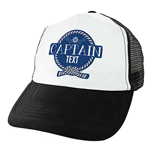 Trucker Hat Custom Text Captain Your Name Personalized Text Boating Hats Personalized Trucker Hat Black
