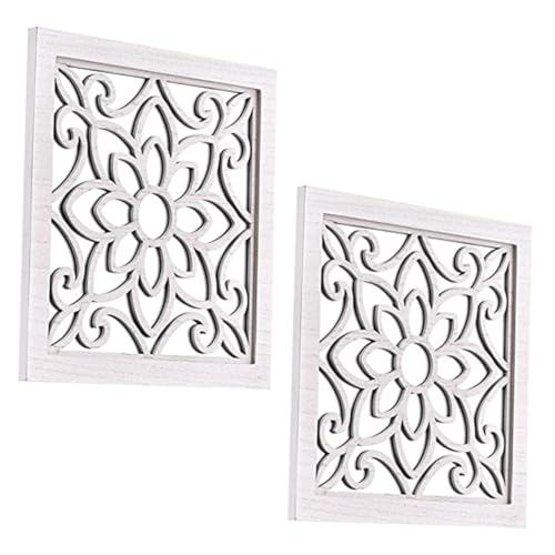 HAKIDZEL 2pcs Rustic Square Acrylic Wall Mirror with Wood Frame