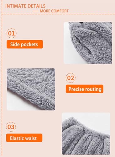 Men' s Fluffy Pajamas Set Fleece Fluffy Warm Loungewear Pullover Loose Flannel Sleepwear3