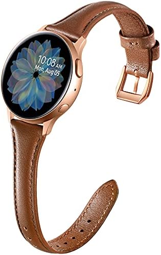 GEAK Slim Leather Bands Compatible with Samsung Galaxy Watch 7 40mm 44mm/Watch 5 Pro 45mm/Galaxy Watch 6/Watch 5 4 44mm 40mm/Galaxy Watch 4 Classic 46mm 42mm/Watch 3 41mm, 20mm Watch Band for Women