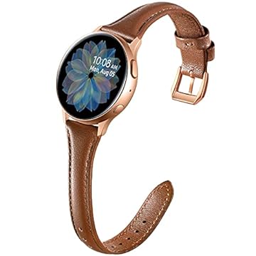 GEAK Pulseiras femininas de couro finas compatíveis com Galaxy Watch 7/Watch 5 Pro de 45 mm/Samsung Watch 6 5 4 de 44 mm e 40 mm/Galaxy Watch 6 Classic de 47 mm e 43 mm de 20 mm