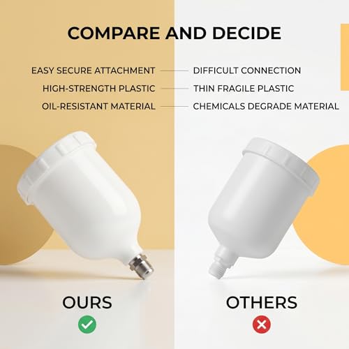 Image of 600ml Spray Gun Pot Feed Plastic Paint Cup for D-evilbiss G TI /T-EKNA Pro FLG