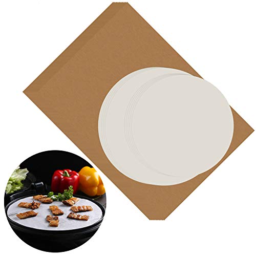 Generies 150 PCS Hornear de Papel Redonda Antiadherente para Barbacoa Pan Hamburguesa Pollo Frito.