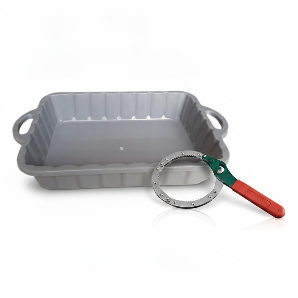 Vaschetta di Raccolta Olio Rettangolare con Maniglie, Ampia capacità, Ideale per La Manutenzione di Auto, Camion E, Adatta per Garage E Officine.