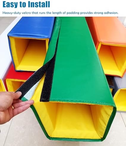 Universal Square Pole Padding Wrap, 1" Thick Foam Protector for Garage & Basement, 7"x7" (18x18cm) Collision Safety Pad for Large Poles
