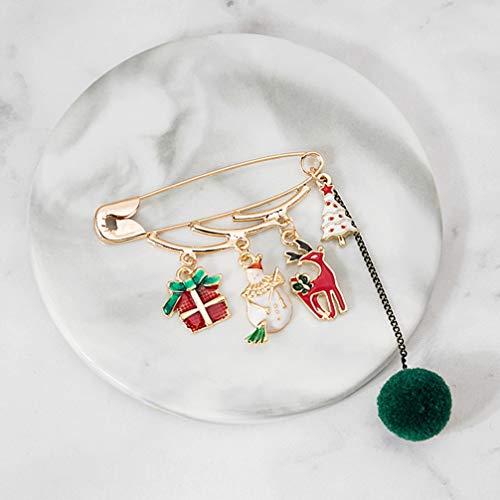ABOOFAN 5 Peças de Broche de Natal Com Borla de Pom Pom para Mulheres Joias de Natal Coloridas Prese