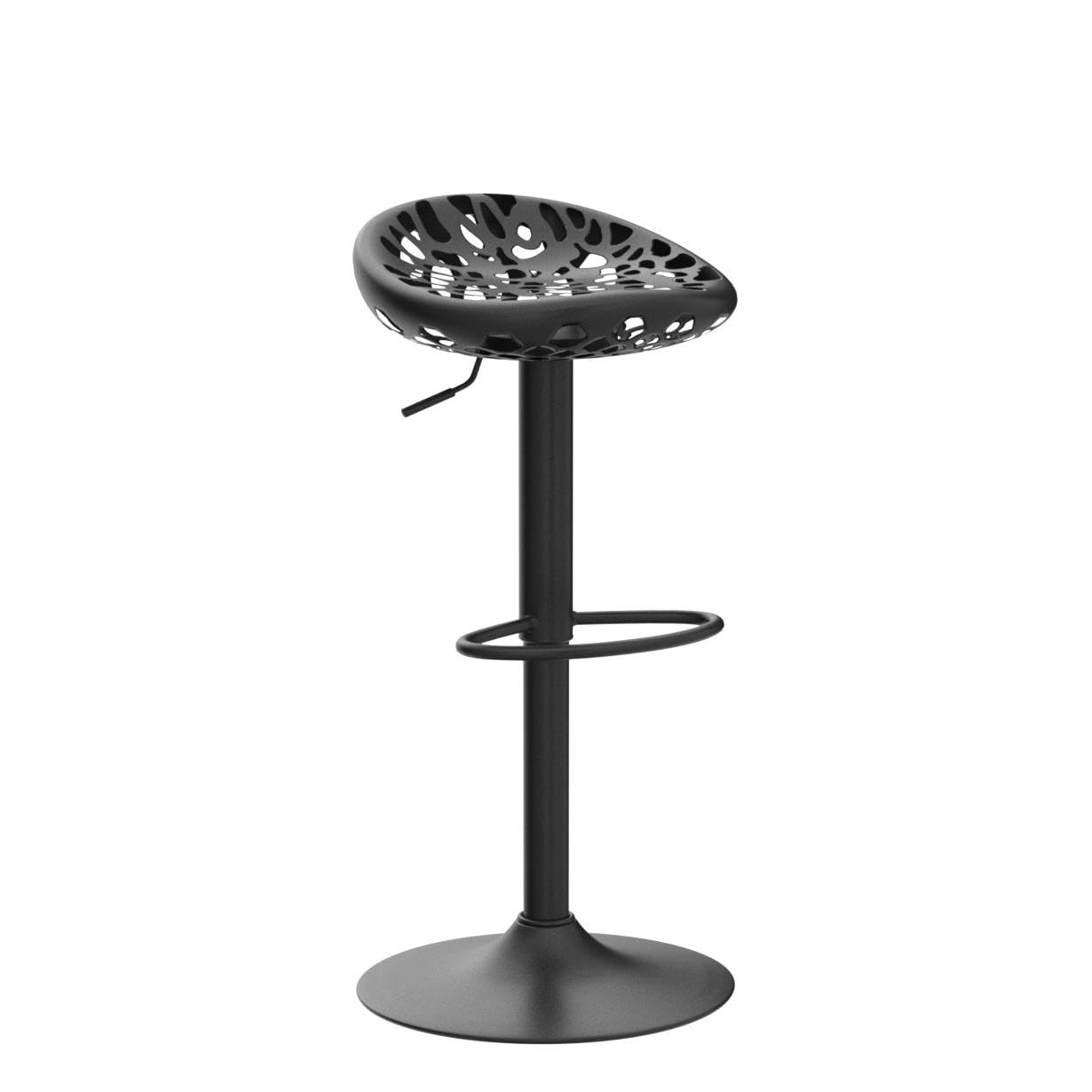 Kidol & Shellder Tabourets de Bar Chaises de Salle à Manger Lot de 2 Noir, Hauteur Réglable à 360°, Chaises de Bar en Plastique et Métal Creux, pour Maison Cuisine Comptoir Bistro…