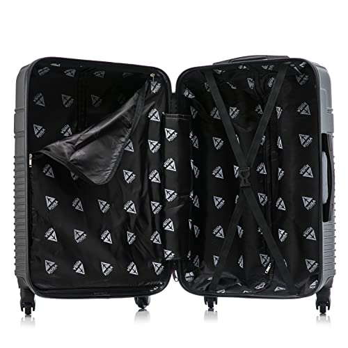 Image of InUSA RESILIENCE Luggage with Spinner Wheels | Durable Lightweight Hardside Spacious Travel Bag with Handle and Trolley | 24-Inch Medium Checked Luggage | Charcoal