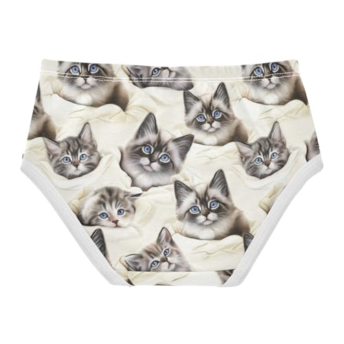 Joisal Cotton Toddler Underwear Floral Cute Kittens Cream Panties Little Girl Pattern Briefs Girls Undies 2t2