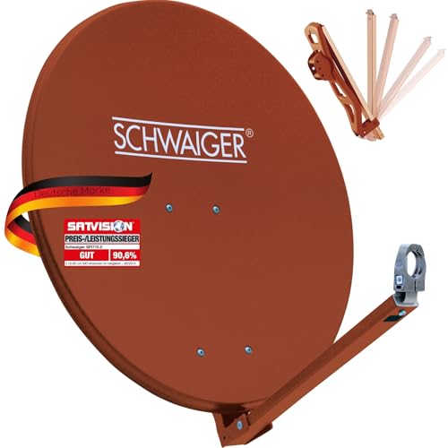SCHWAIGER 234 Antenne parabolique Sat Installation Satellite Antenne Offset Bras Porteur LNB Support de mât Antenne parabolique Sat Aluminium 74,5 x 84,5 cm...
