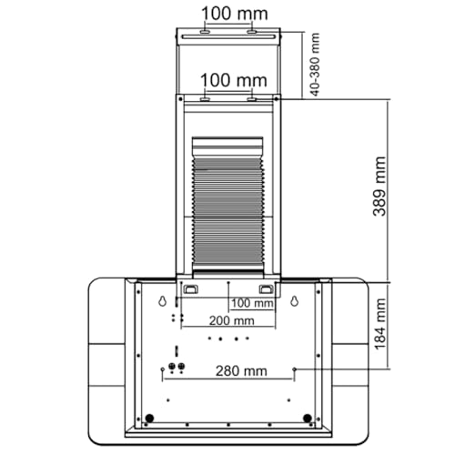Cecotec Bolero Flux DT 906500 Decoratieve afzuigkap, glas, zwart, A. 165 W in 3 standen, glazen front zwart, zuigvermogen 650 m³/h, touch-bediening, booster, licht, koolstoffilter - Afbeelding 4