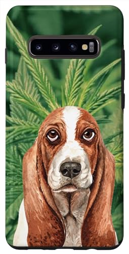 Galaxy S10+ Basset Hound Dog Marijuana Weed Bud Case