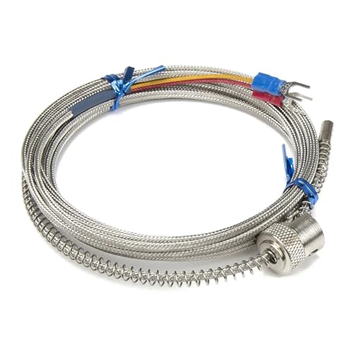 Termopar ajustable FTARS02 con blindaje metálico de alta resistencia y cable de 3m 4