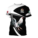 Personalized Mexican Rooster 3D Printed T-Shirts Short Sleeve for Men, Women