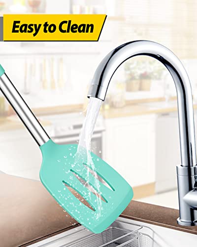 image for BUNDLEPRO Pack of 2 Silicone Solid Turner, Non Stick Slotted Kitchen S