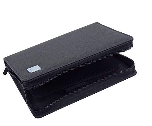 Image of Lanxivi 10 Slots Fountain Pen Case Black, Waterproof Canvas Pen Holder Display Pouch Bag