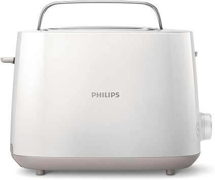 Philips Bread Toaster 2 Slots, 8 Settings, Dent Warmer, White [Energy Class A]