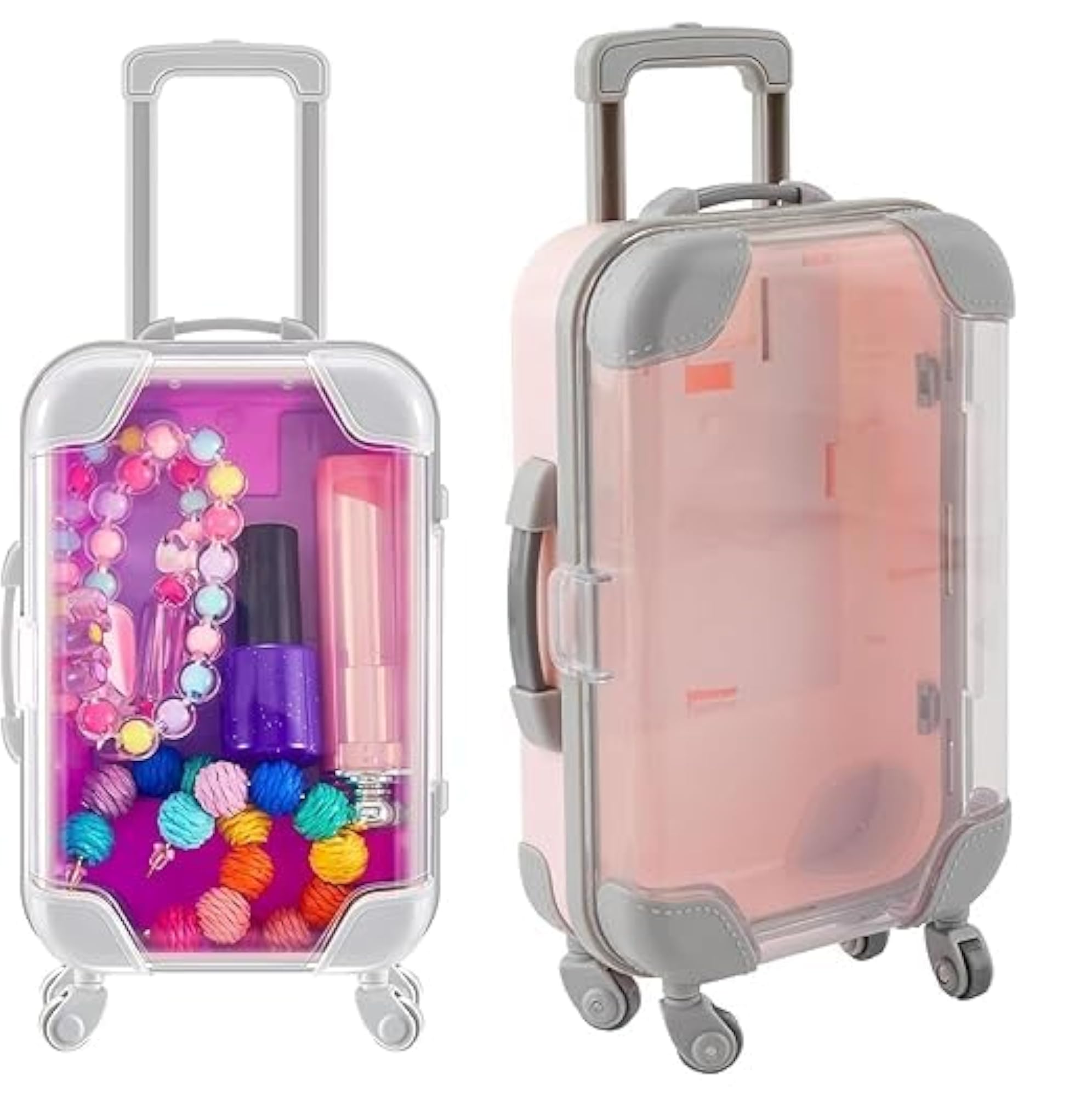 Mini Suitcase Eyelashes Box, Rolling Trolley Design