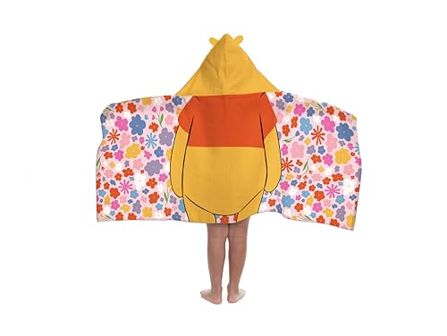 Jay Franco Disney Winnie The Pooh – Capa De Baño con Capucha 56 × 56 cm para Niños, Súper Suave para Baño, Playa, Piscina Y Viaje, Producto con Licencia Oficial, Multicolor