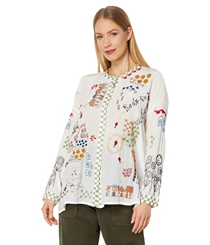 Biya By Johnny Was Women's Cartagena Blouse, Natural, Large #TOP4