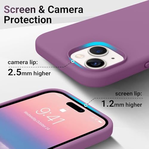 Image of MIDOS Back Cover Compatible with iPhone 15 Soft Silicone Case for Girls Full Protection Color Cover for iPhone 15 (Lilac)