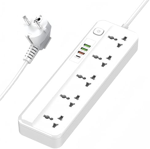 LELYFIT Universal Power Strip with Switch, 5 Universal Sockets, 1 x 20