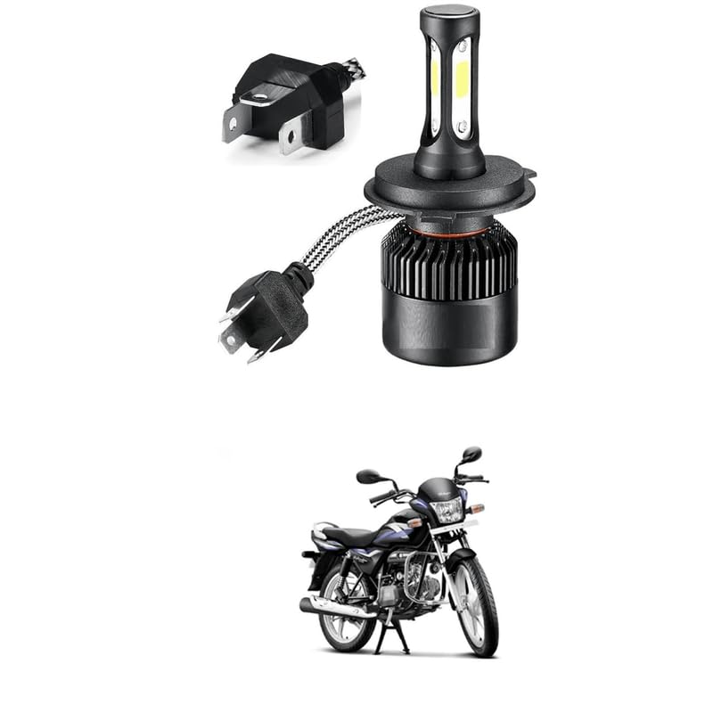 LOVMOTO Universal High Brightness 3 Side H4 LED Headlights Hi/Low Beam Bulbs 40W White Conversion Kit for Motorcycle, Bike, Scooty (Pack 1) Comfortable With Spl-end-or pr-o-image-6