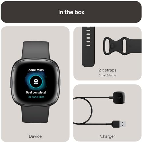 Fitbit Sense 2 Advanced Health and Fitness Smartwatch with Tools to Manage Stress and Sleep, ECG App, SpO2, 24/7 Heart Rate and GPS, Shadow Grey/Graphite, One Size (S & L Bands Included) - Image 6