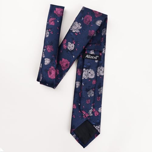 Image of Alizeal Mens 3.15'' Colorful Flower Pattern and handkerchief Necktie Set