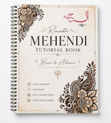 Mehendi Practice Book Reusable | Reusable Henna Practice Sheets | Mehendi Design Practice Notebook for Beginners and Professionals-image-17