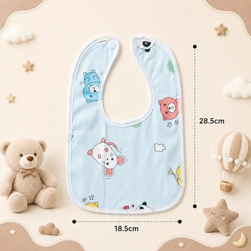 Image of StarAndDaisy Reusable Silicone Bib for Baby with Adjustable Buttons for Mess-Free Feeding