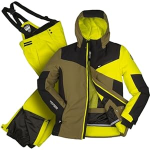 Killtec Jungen Skianzug Größe 176 wasserdicht 10.000 mm Wassersäule - Skijacke oliv, Skihose gelb