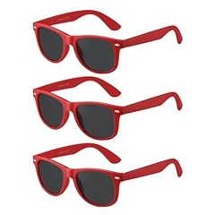 3 Pack, Red Frame Grey Lens