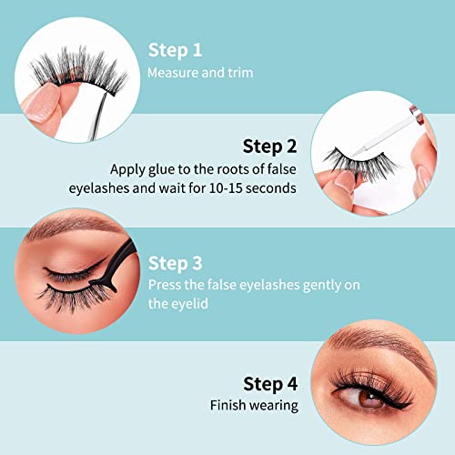 Dysilk False Eyelashes -10 Pairs 6D 19Mm Faux Lashes Pack - Eyelashes Natural Look Reusable Cat Eye Lashes Mink Fake Eyelashes Wispy Fluffy Lashes Soft Extension #TOP5