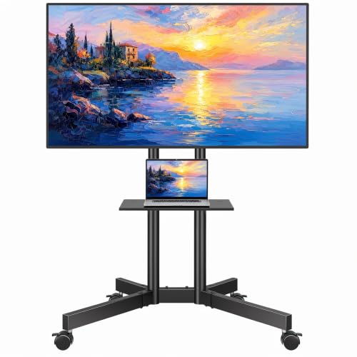 Rolling TV Stand with Tilt for 32 to 85 Inch TVs