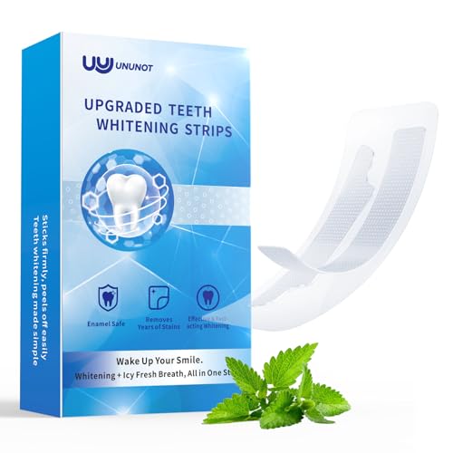 Image of Teeth Whitening Strips for Sensitive Teeth - 28 White Strips for Teeth Whitening with Enamel-Safe, White Teeth Strips to Remove Stains from Coffee, Tea, Smoking & Wine for a Brighter Smile, Mint