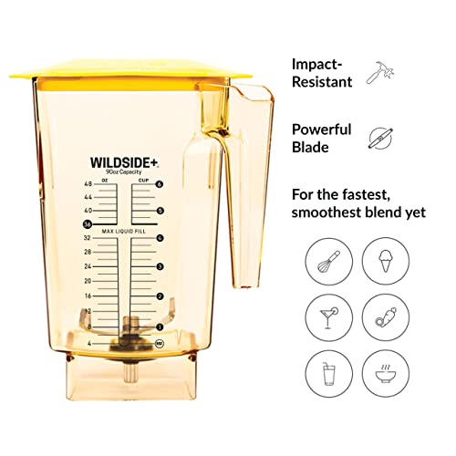 Blendtec WildSide+, Blender Jar, Commercial Grade, Hard Lid, Yellow