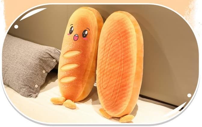 Miniatura 6 de XICHEN Almohada de peluche de pan para sofá, tostada, hot dog, baguette (23.6 in, almohada de baguette)