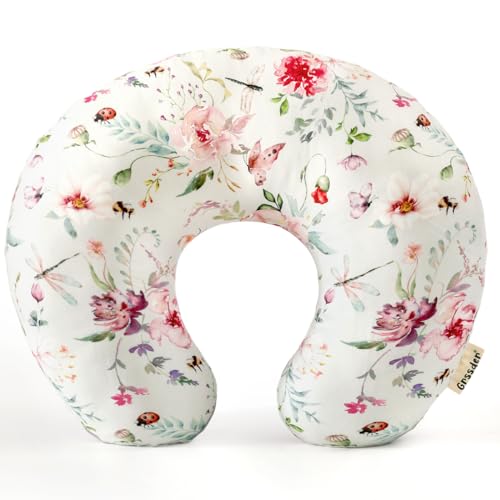 Image of GRSSDER Nursing Pillow Cover, Stretchy Soft Minky Fabric Covers, Fit Most Nursing Support Pillows for Breastfeeding, Comfortable Safe Pillow Cover, Pretty Stylish Pattern
