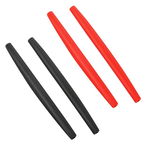 Image of BLAZERBUCK Replacement Temple Sleeves Ear Socks for Oakley Whisker /Juliet /A Wire Sunglass - Black + Red