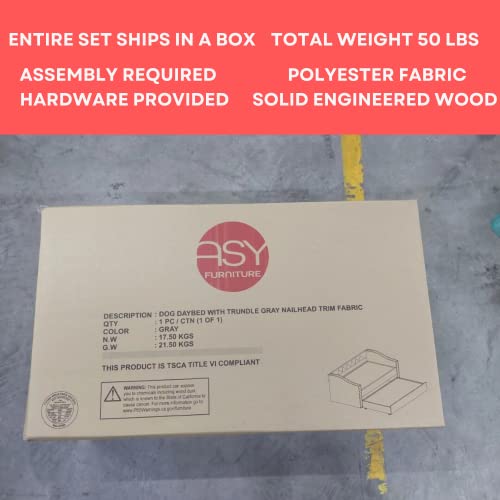 Modern Pet Dog Daybed With Trundle & 2 Removable Foam Cushions - Elevated Raised Couch Pet Bed For Dogs All Size #TOP6