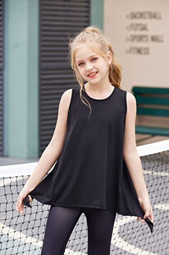 Zaclotre Kid Girls Athletic Tank Tops Open Tie Back Sleeveless Workout Running Tennis Sports Shirts 5-14Years3