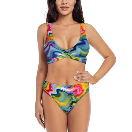 Maillot de bain 2 pièces gainant résolvant les complexes grâce au contrôle du ventre féminin
