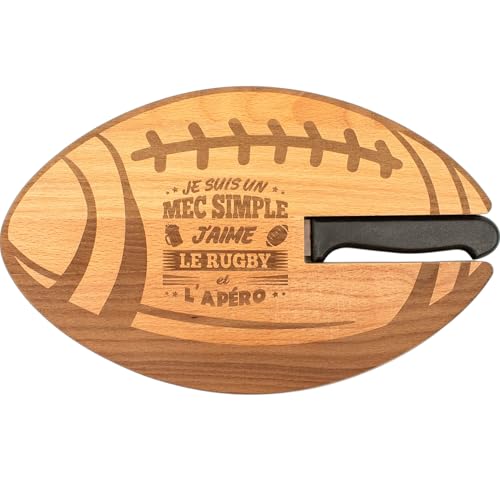ERNESTINE - Planche apéro Rugby - Cadeau papa cadeau papi - Cadeau fête des pères - idée cadeau homme - planche apéro personnalisée - rugby apéro - cadeau rugby -...