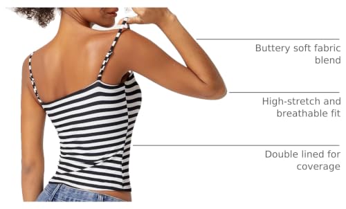 Image of QINSEN Women's Double Lined Basic Tank Top Adjustable Spaghetti Straps Sleeveless Camisole Shirts