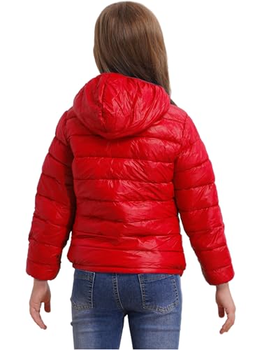 Girls Boys Long Sleeve Ultra Lightweight Jacket Coat Winter Warm Puffer Jacket Packable Hooded Coat Outwear2